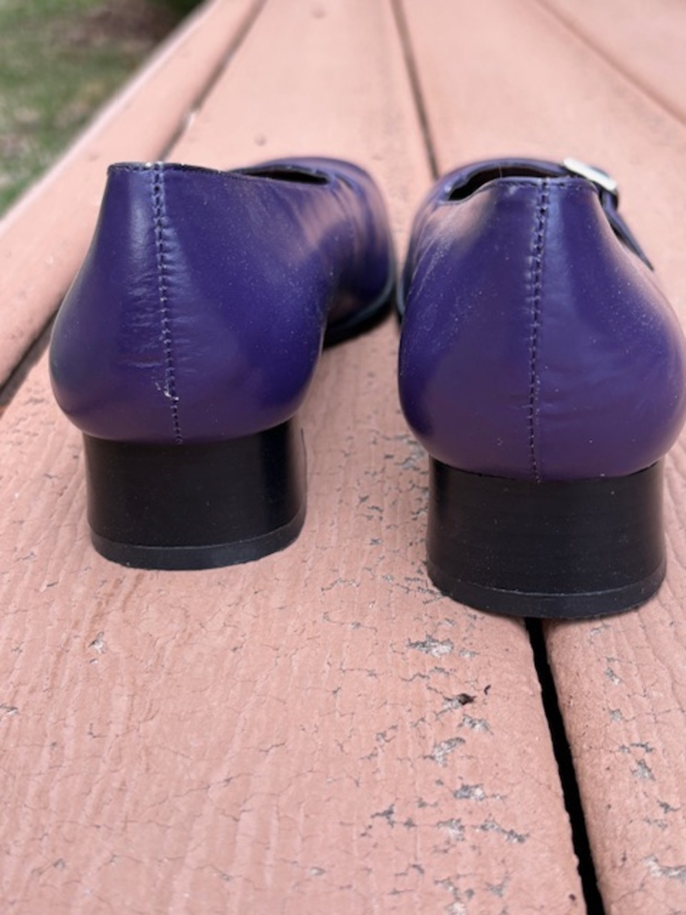 NWOT Purple/Grape Y2K Leather Mary Janes never worn, women’s U.S. size 6.5 - Picture 5 of 11